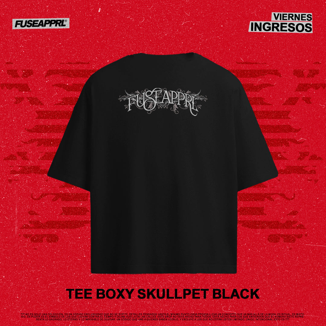 Tee Boxy Skullpet Black