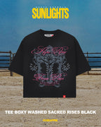 Tee boxy washed sacred rises black