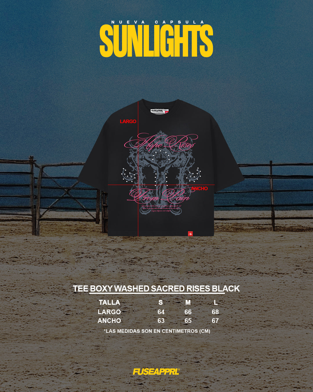 Tee boxy washed sacred rises black